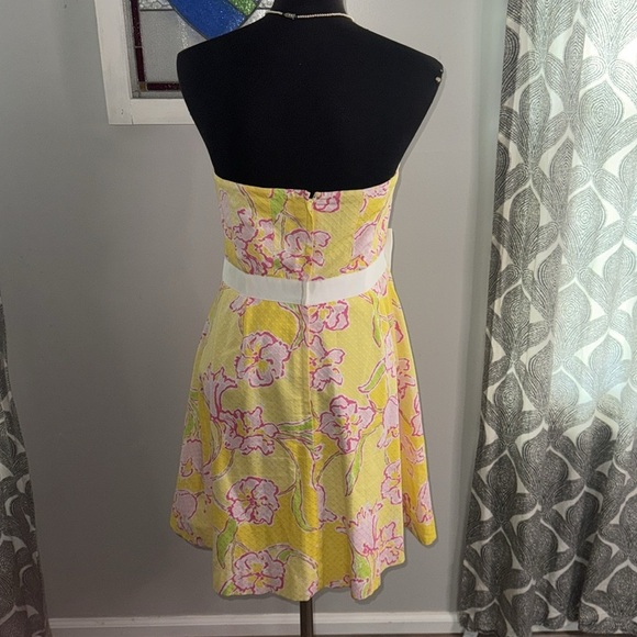 Lilly Pulitzer Amberly Starfruit Yellow Strapless Dress Size 10 - Picture 4 of 10